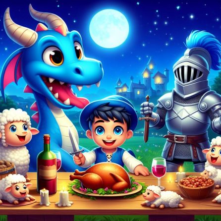 all three enjoying the feast