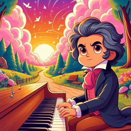 Beethoven writing songs in the nature