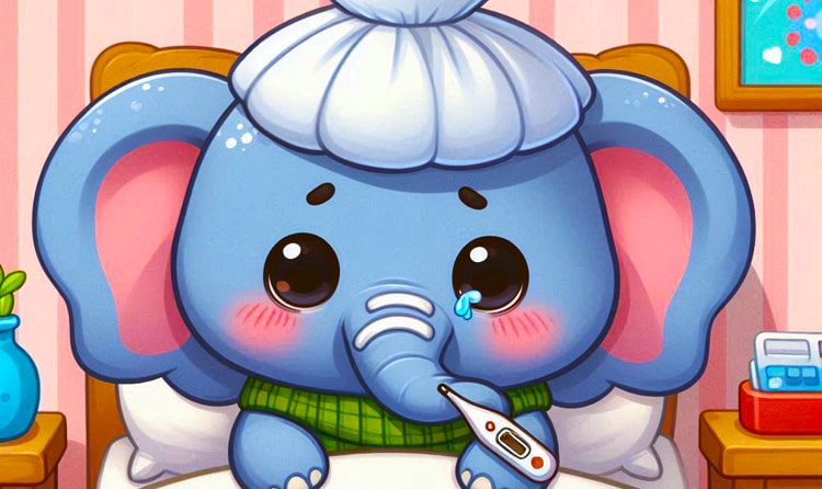 Elphy Hates Blowing His Trunk