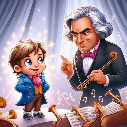 Father encouraging Beethoven
