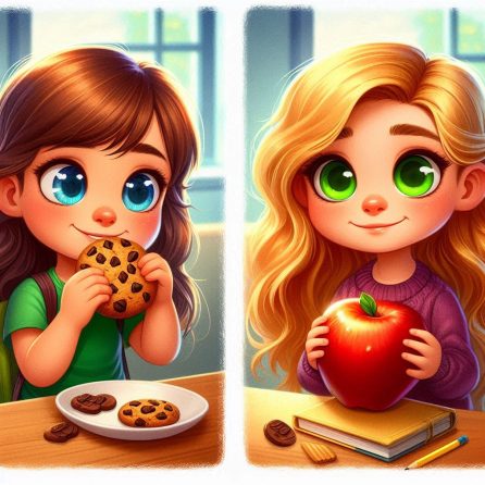 Lily and her new friend at lunch time