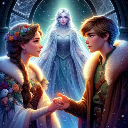snow queen saying goodbye in the snow queen story for kids