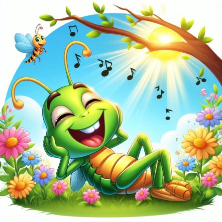 the lazy grasshopper is singing