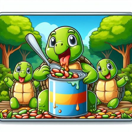 turtles eating beans