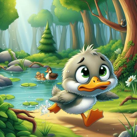 Ugly duckling running away