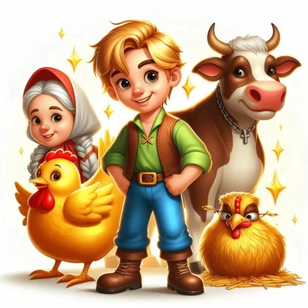 Jack and his mom being reach in Jack and the beanstalk story for kids